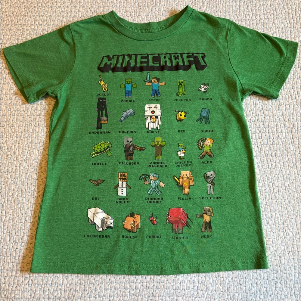 Minecraft Green Kids Short Sleeve Tee